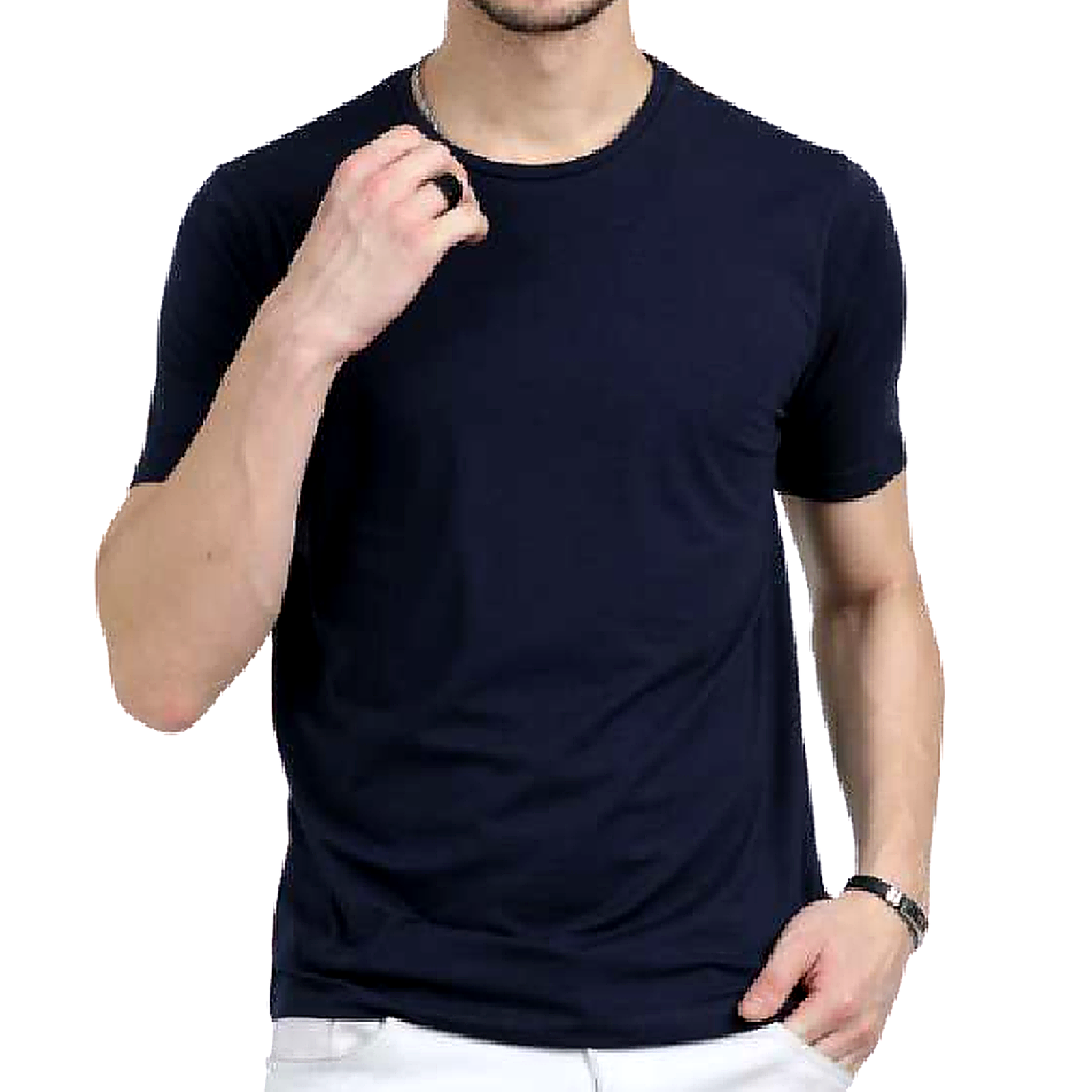 Round Neck T-Shirt — Navy